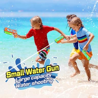 RONSTONE Water Guns for Kids, Small Water Pistol Squirt Guns Water Blaster Toys for 3 Years Old and up Boys Girls Adults, High-Pressure Summer Outdoor Pool Beach Fun, 4-Pack Pump Action Water Gun - Image 6