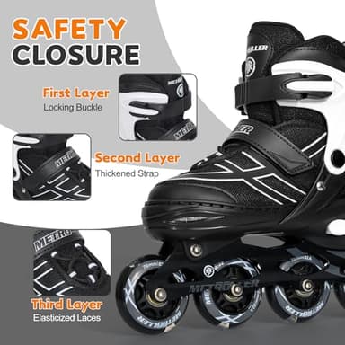 METROLLER Inline Skates for Girls Boys Ages 5-8 8-12 Adjustable Illuminating Wheels Inline Roller Skates for Youth Kids Outdoor Blades - Image 4