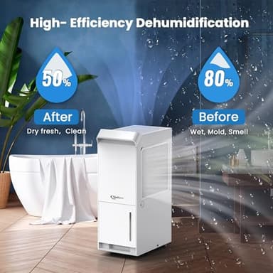 3,200 Sq.Ft Most Efficient Energy Star 2024 Dehumidifier,Vellgoo 36Pint/D Compressor Dehumidifier with Drain Hose, Smart Humidity Control for Basement, Home, Bedroom, Bathroom, Garage - Image 7