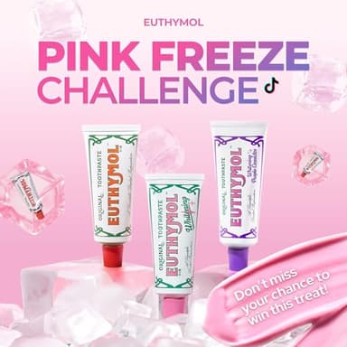 EUTHYMOL Original Pink Toothpaste (3.7fl oz*3, Pack of 3) - Fluoride-Free Toothpaste for Sensitive Teeth & Gum. Bad Breath, Cavity Prevention, 12-Hour Long Lasting Freshness with Wintergreen - Image 2