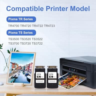 PG-275 Black Ink Cartridge Replacement for Canon 275 Black Ink Cannon 275 Ink PG-275XL 275XL Ink Cartridges for Canon Printers Pixma TS3722 TS3522 TS3500 TS3700 TR4720 TR4700 TR4722 Printer Ink 275 - Image 2