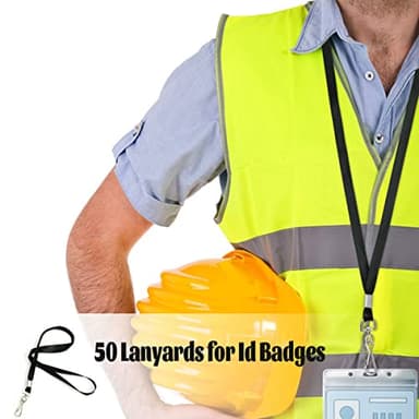 LOCONHA 50 Pack black lanyards Lanyards for Id Badges Lanyards Safety Badge Lanyard 36" with Swivel Hook … - Image 6