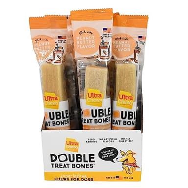 Ultra Chewy Peanut Butter Double Treat Bones: Long-Lasting Dog Treats Made in USA for Large and Small Breeds, Highly Digestible, Ideal for Aggressive Chewers (12 Count) - Image 7