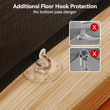 COMOMY 118" Retractable Baby Gates Extra Wide, Retractable Dog Gate for Large Openings, Extra Long Dog Gates for The House, Extra Large Mesh Pet Gate for Stairs, Doorways, Hallways, Indoor&Outdoor - Image 3