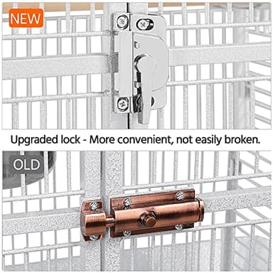 Yaheetech Wrought Iron Bird Cages, Play Top Large Aviary with Stand for Cockatiel Parrot Sun Parakeet Conures Lovebird Budgie Finch African Grey White, 61-inch - Image 6