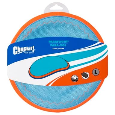 Chuckit! Paraflight Flying Disc Dog Toy - Water Floating Flyer - Durable Nylon Construction with Soft Rubber Edges - For Medium and Large Dogs - Size Large - 9.75" L x 9.75" W - Pack of 1 - Image 7