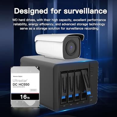 Western Digital Internal Hard Drives 16Tb DC HC550 Surveillance,Wd 3.5 HDD Sata 6Gb/s 7200 PRM NAS 512 mb Cache for Dvr Nvr (Renewed) - Image 2