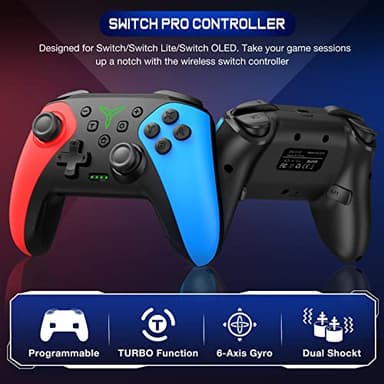 Wireless Switch Controller for Nintendo Switch/Switch 2/Lite/OLED Controller, Switch Controller with a Mouse Touch Feeling on Back Buttons, Extra Switch Pro Controller with Wake-up,Programmable, Turbo Function - Image 2