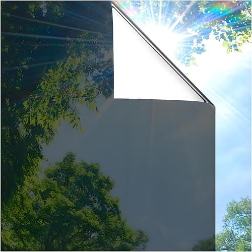 Coavas One Way Privacy Window Film, Sun Blocking Reflective Window Film See Out Not in, Heat Control Window Tint for Home, Anti UV Static Cling for Windows Office Door (Black, 29.5 Inch X 6.5 Feet) - Image 1