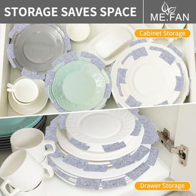 ME.FAN Pot and Pan Protectors, 6 Set (7.9" 11.8" 15"), Felt Cookware, Kitchenware Separators Protector for Stacking to Avoid Scratching Pure Grey - Image 5