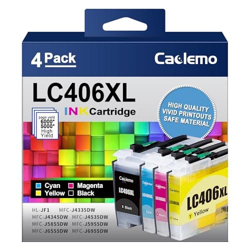 LC406XL Ink Cartridges for Brother Printer for LC406XL LC406 LC 406XL for Brother LC406 Ink Cartridges Compatible with MFC-J4335DW,MFC-J5855DW,MFC-J4535DW,MFC-J6555DW Printer (4 Pack) - Image 1