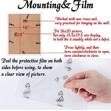 ijuerybai White 16x20 Picture Frame Set of 3, High Transparent Frame for 16 By 20 Photo Collage Canvas Poster Size Wall Mount and Tabletop Horizontally Vertically (White, 16 x 20 inches) - Image 5