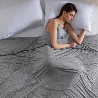 Bedsure Cooling Blanket for Hot Sleepers - Cold Blanket Queen Size for Sleeping, Ice Summer Cool Bedding with Rayon Derived from Bamboo, Lightweight Arc-Chill Thin Room Bed Cooling Essentials, 90x90 - Image 1