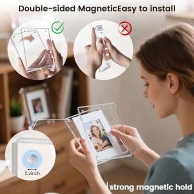 JOHOUSE 5 Pack 4 x 6 Acrylic Picture Frames, Double Sided Magnetic Photo Frames Self Standing Frameless Transparent for Desktop Display Gifts for Women - Image 6