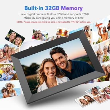 Uhale 10.1" Digital Picture Frame with 32GB Storage Support SD Card, Electronic Photo Frames with 1280x800 HD IPS Touch Screen, Instantly and Securely Share Memories, Send Wishes from Anywhere - Image 4