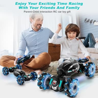 Fosgoit RC Cars, Gesture Sensing Stunt Car Toys for Boys Girls 6-12 Year Old, 2.4Ghz 4WD Hand Remote Control Toy 360° Rotate Transform Off-Road Drift with Lights Music, Birthday Xmas Gifts for Kids - Image 8