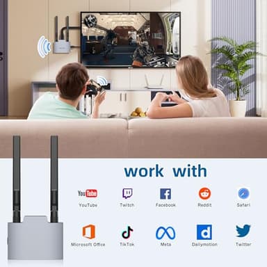 VJZFA Wireless Display Adaptor - 1080p Wireless HDMI Display Dongle Adapter, Plug and Play, for Laptop, PC, Smartphone to HDTV Projector Monitor - Image 3