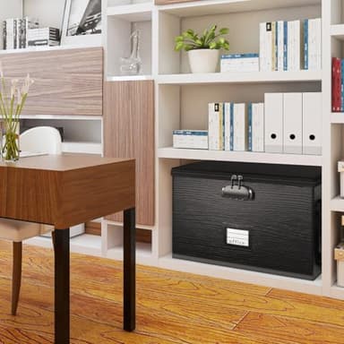 ROSONG 2 Pack Fireproof Document Box File Organizer - Portable Locking Filing Storage Box with Handle Waterproof for Hanging Letter/Legal Folder Important Document - Image 5