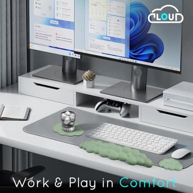 Cloud Wrist Rest for Keyboard & Mouse - Non-Slip Base, Extended Memory Foam, Ergonomic Design for Office & Gaming - Image 7