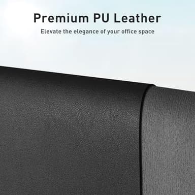 Aothia Leather Desk Pad Protector, Mouse Pad, Office Desk Mat, Non-Slip PU Leather Desk Blotter, Laptop Desk Pad, Waterproof Desk Writing Pad for Office and Home (Black,36" x 17") - Image 2
