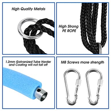 Odoland 24 inch Chidren Tree Swing Net Swing Outdoor Kid Platform Swing with Detachable 600LB Weight Load Oxford Fabric and Adjustable Hanging Ropes for Tree, Backyard and Indoor Color - Image 4