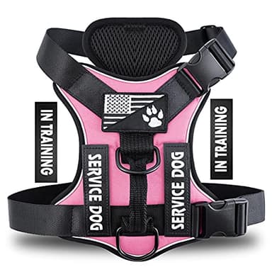 Demigreat Service Dog Harness, Reflective Dog Vest Harness with 5 PCS Patches, Adjustable Soft Oxford Pet Harness, Inner Layer Mesh, Easy to Control for Dogs - Image 1