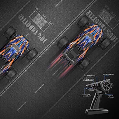 HYPER GO H16DR 1:16 Scale Ready to Run Fast Remote Control Car, High Speed Jump RC Monster Truck, Off Road RC Cars, 4WD All Terrain RTR RC Truck with 2 LiPo Batteries for Boys and Adults - Image 4