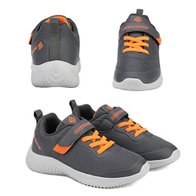 DREAM PAIRS Boys Girls Shoes Kids Tennis EZ-Ons BreezeRunners Running Athletic Walking Sneakers,Size 13 Little Kid,Grey/Orange,Contact-K - Image 8