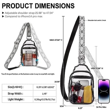 CLUCI Clear Bag for Stadium Events, Clear Crossbody Bag, Small Transparent Purses - Image 5
