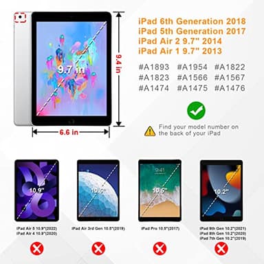 Fintie Case for iPad 6th / 5th Generation (2018 2017 Model, 9.7 Inch), iPad Air 2 / Air 1 (9.7 Inch) - [Corner Protection] Multi-Angle Viewing Stand Cover with Pocket, Purple - Image 2