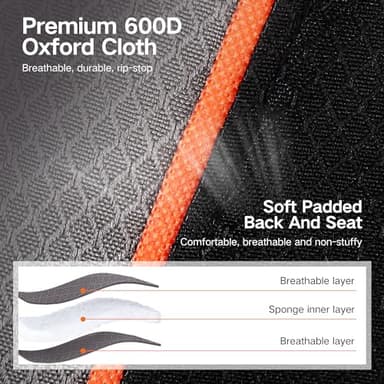 ALPHA CAMP Folding Camping Chair for Adults, Oversized Heavy Duty Lawn Chairs with Cooler Bag, Cup Holder & 600D Oxford Fabric, Folding Chairs for Outside Support 450 LBS,Outdoor Chair 2 Pack - Image 3