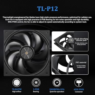 Thermalright FW PRO 360 Black CPU Water Cooler with PWM Fan, 2000RPM Speeds,IPS LCD Screen with 320 * 320 Resolution,Liquid CPU Cooler,for AM5/Intel LGA1851/1700,2.73inch Display Screen - Image 6