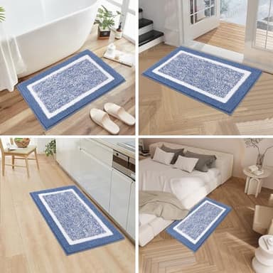 Pauwer Bathroom Rug Sets - 3 Piece Shower Mats with U-Shaped Contour Toilet Mat, Absorbent Microfiber Plush Bath Mats, Non Slip, Machine Washable Shaggy Floor Mats - Image 7