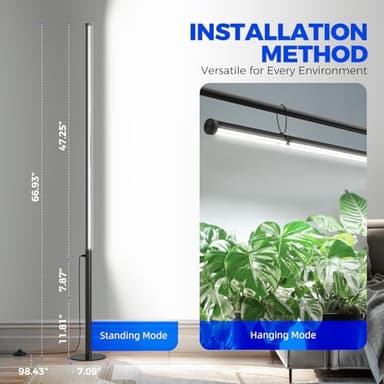 Barrina T10 Pro Standing Grow Light with Timer, 42W, 5000K, Full Spectrum Vertical Tall Grow Lights for Indoor Plants, Wide Coverage, 4FT to 5.6FT Height with Foot Switch, for Flower and Tall Plants - Image 8