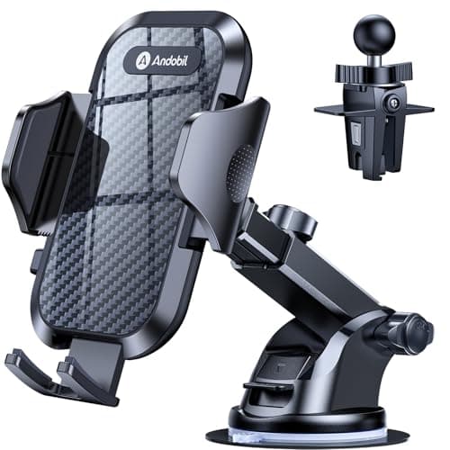 andobil Car Phone Holder, 2025 Military-Grade 89lbs Strongest Suction Phone Holders for Your Car Dashboard/Windshield/Vent Easy Clamp Cellphone Holder Truck Stand for iPhone 17 16 15 Pro Max Samsung - Image 1