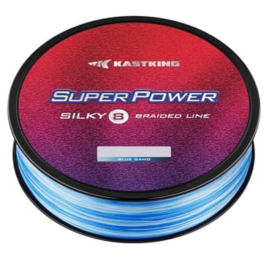 KastKing Superpower Silky8 Braided Fishing Line, Blue Camo, 8 Strands, 8 LB, 150 Yds - Image 1