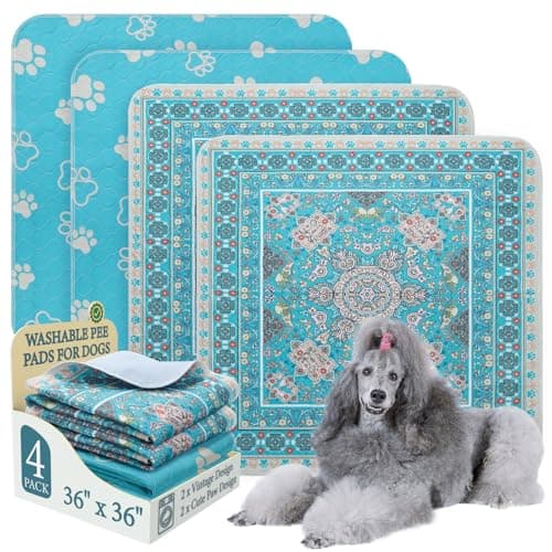 Homimp Washable Pee Pads for Dogs, 4 Pack Reusable Puppy Pads, Absorbent and Leakproof Dog Pee Pads, Non Slip Puppy Training Pads, Pet Mat for Floor, Crate, Couch, Whelping, 36"x36" - Image 1