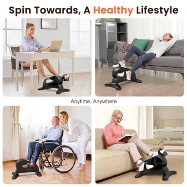 Mini Under Desk Exercise Bike Pedal Exerciser, Motorized Setting Bike Pedal Exerciser Leg/Arm Cycle for Senior, Physical Therapy, with 12 Adjustable Speed, LCD Display, Remote Control - Image 7