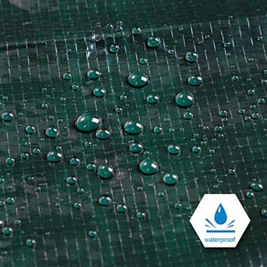 CARTMAN Finished Size 10x12 Feet Waterproof Green Tarp 8 Mil Thick, Multipurpose Protective Cover for Emergency Rain Shelter Camping Tarpaulin - Image 3