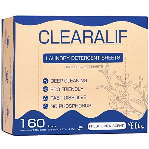 CLEARALIF Laundry Detergent Sheets Up to 160 Loads, Fresh Linen - Great For Travel,Apartments, Dorms,Laundry Detergent Strips Eco Friendly & Hypoallergenic - Image 1