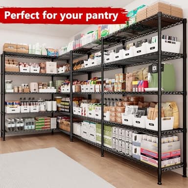 REIBII 70"W Storage Shelves Load 1600LBS, Metal Shelving 5-tier Wire Shelving Unit Metal Shelves for Storage Adjustable Garage Shelving for Pantry Kitchen Garage Commercial school 70"W*15.8"D*72.4"H - Image 4