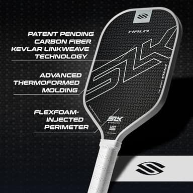 Selkirk Sport SLK Halo Pro Pickleball Paddle | Raw Carbon Fiber Pickleball Paddle with a Rev-Core Power Polymer Core | Designed for Ultimate Spin & Power | Black - Image 5