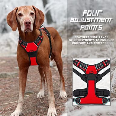 BARKBAY No Pull Dog Harness Front Clip Heavy Duty Reflective Easy Control Handle for Large Dog Walking(Red,L) - Image 6