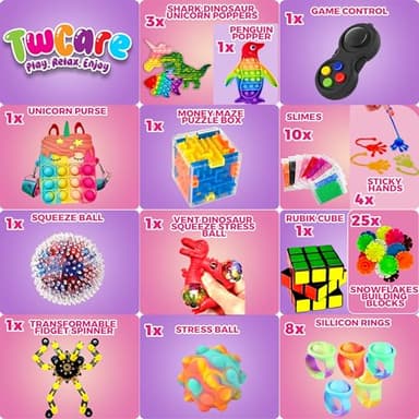 120 Pcs Fidget Toys Pack, Pop Sensory Party Favors Set Gifts for Kids Adults Boy Girl Stocking Stuffers Autistic Bulk Goodie Bag Filler Treasure Box Classroom Prizes School - Image 4