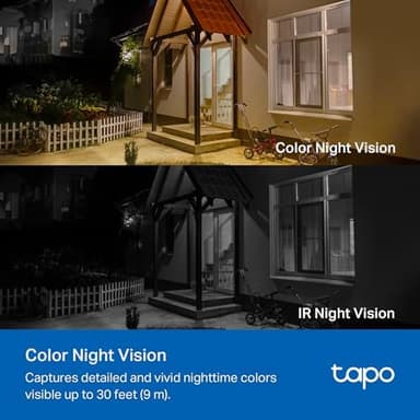 Tapo SolarCam C403 Kit, Outdoor Battery Camera w/Solar Panel, Wireless, 1080P, Free Person Detection, SD/Cloud Storage, Color Night Vision, Built-in Spotlights & Alarm, No Hub Needed, Black - Image 6