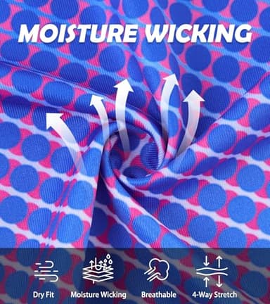 uideazone Mens Funny Golf Shirts Athletic Purple Gradient Dot Polo Shirt Performance Moisture Wicking Golf Polo Short Sleeve - Image 5