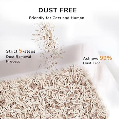 FUKUMARU Tofu Cat Litter, 12 LBS Clumping Cat Litter, Dust Free, Natural, Unscented, Flushable, Lightweight, Low Tracking, Mixed Apple Wood, 24/7 Odor Control, 6 lb x 2 Bags - Image 5