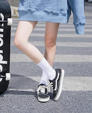 Irisbear Womens Crew Socks Casual Athletic Gym LightWeight Thin Cotton Socks 5 Pairs - Image 3