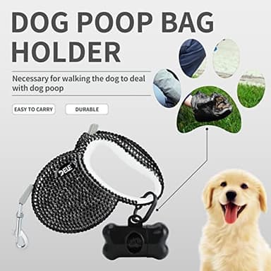 eing Retractable Dog Leash, Pet Walking Leash with Anti-Slip Handle, Strong Nylon Tape, 360°Tangle-Free, Suitable for Small Medium Dog Cat, Gift Waste Bags Dispenser Included,10 ft, Black - Image 8