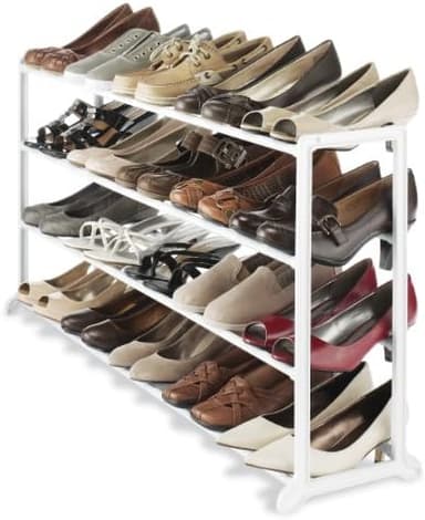 Whitmor 4 Tier 20 Pair Floor Shoe Rack - White - Image 6